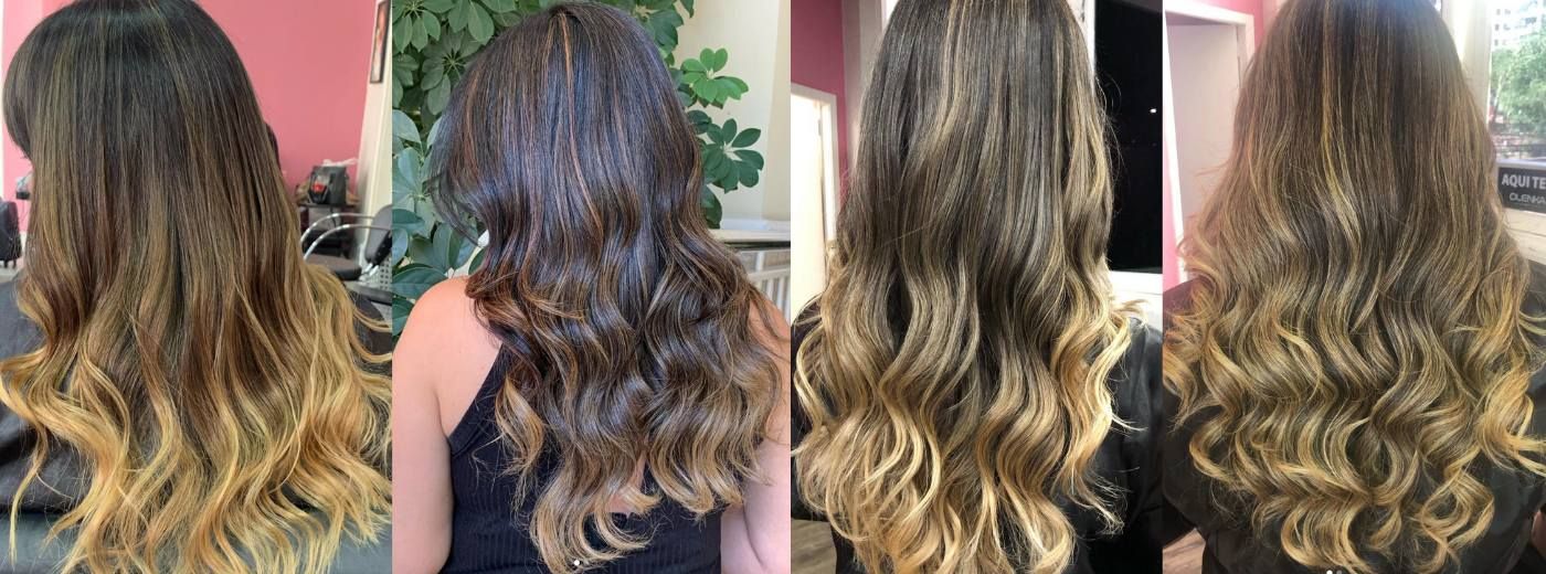 Mechas Morena Iluminada + Tratamento Wella + Escova
